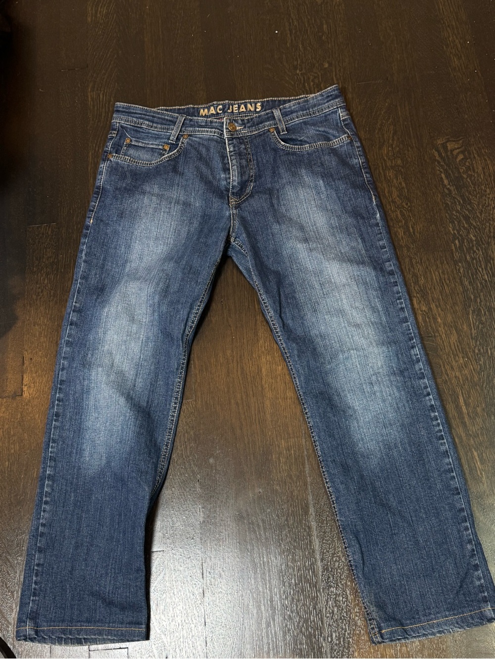 MAC Jeans Men's Arne Modern Fit Straight Leg Jeans Blue Wash Size 34x27